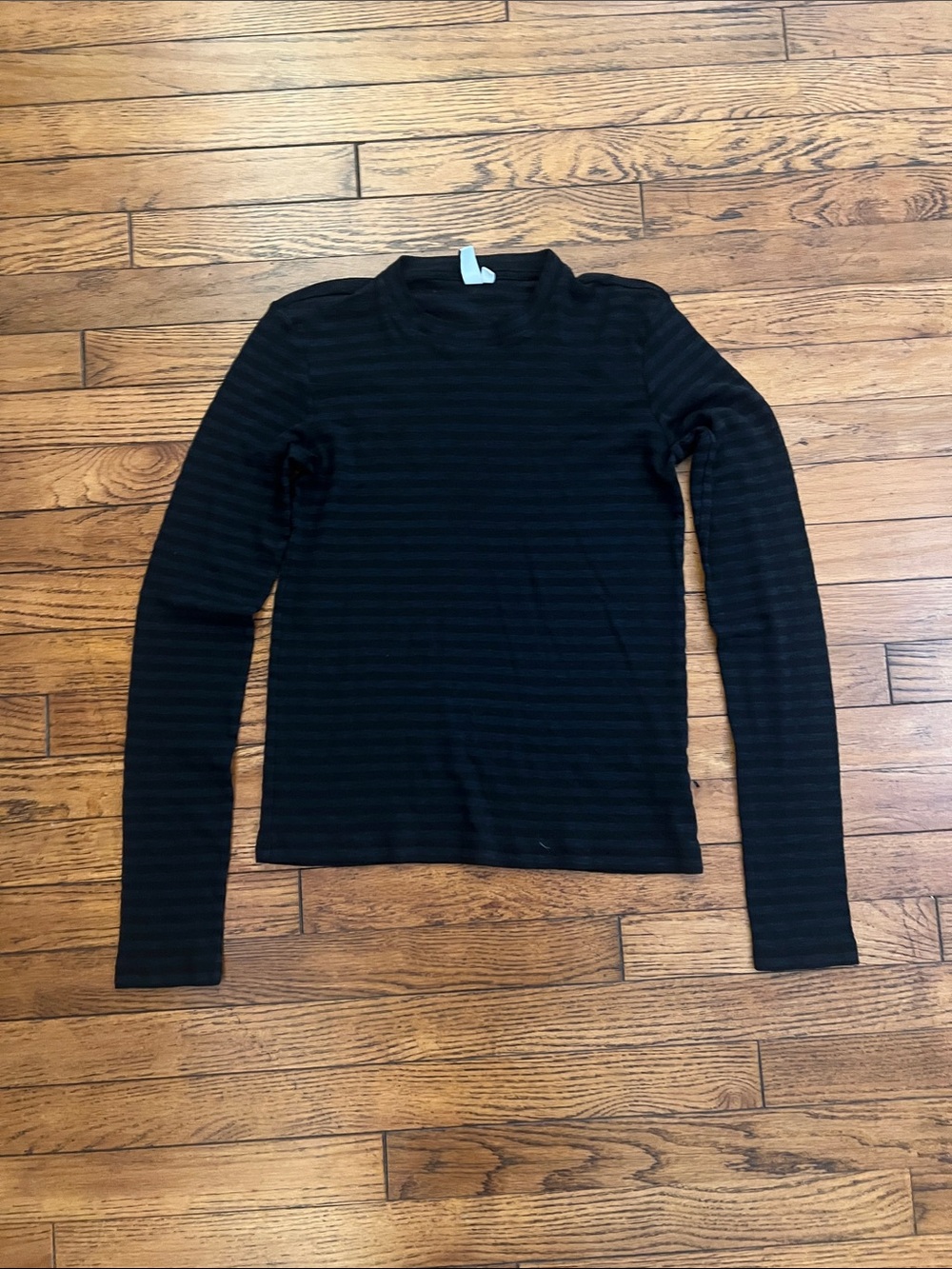 & Other Stories Black Ribbed Long-Sleeve Tee